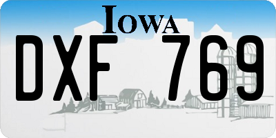 IA license plate DXF769