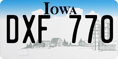 IA license plate DXF770