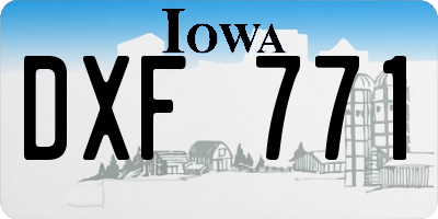 IA license plate DXF771