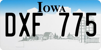 IA license plate DXF775