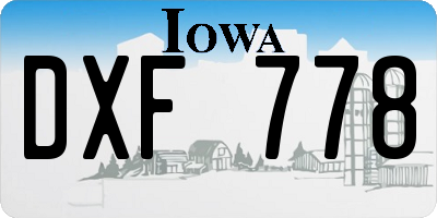 IA license plate DXF778