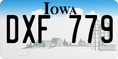 IA license plate DXF779