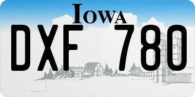 IA license plate DXF780