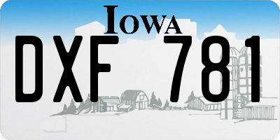 IA license plate DXF781