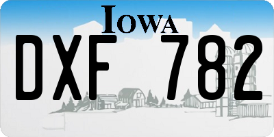 IA license plate DXF782