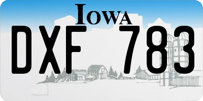 IA license plate DXF783