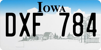 IA license plate DXF784