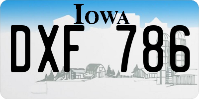 IA license plate DXF786