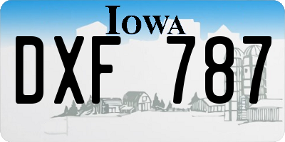 IA license plate DXF787