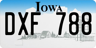 IA license plate DXF788