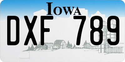 IA license plate DXF789