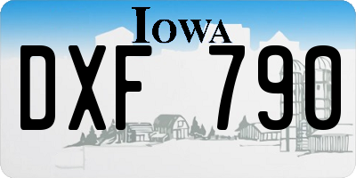 IA license plate DXF790