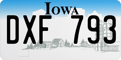 IA license plate DXF793