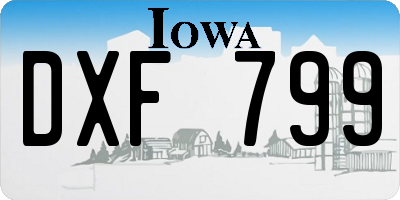 IA license plate DXF799