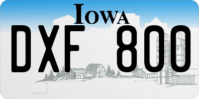 IA license plate DXF800