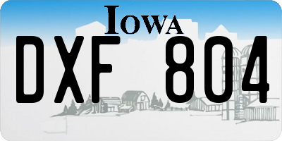 IA license plate DXF804