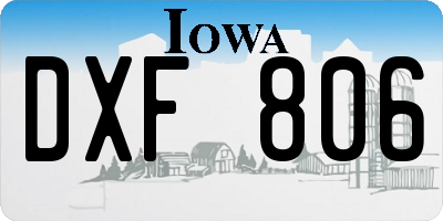 IA license plate DXF806