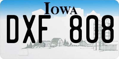 IA license plate DXF808