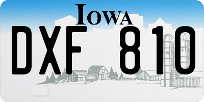 IA license plate DXF810