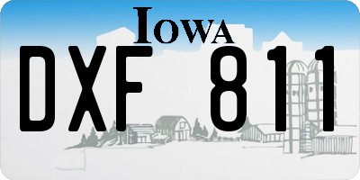 IA license plate DXF811
