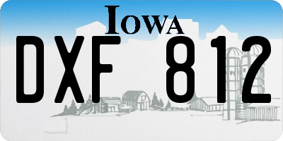 IA license plate DXF812