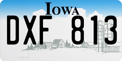 IA license plate DXF813