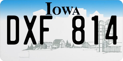 IA license plate DXF814