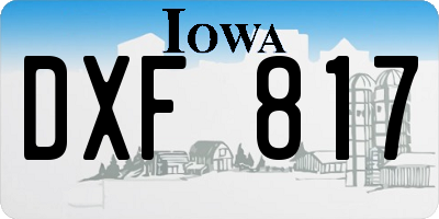 IA license plate DXF817