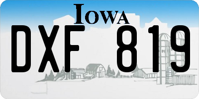 IA license plate DXF819