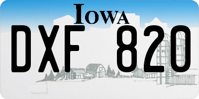 IA license plate DXF820