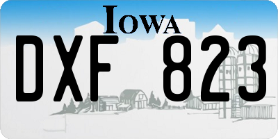 IA license plate DXF823