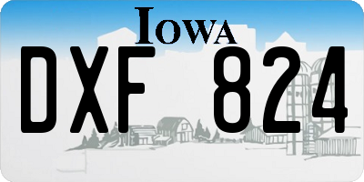 IA license plate DXF824