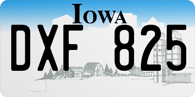 IA license plate DXF825