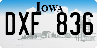 IA license plate DXF836