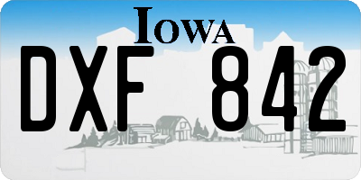 IA license plate DXF842