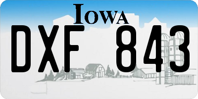 IA license plate DXF843