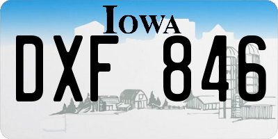 IA license plate DXF846