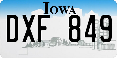 IA license plate DXF849