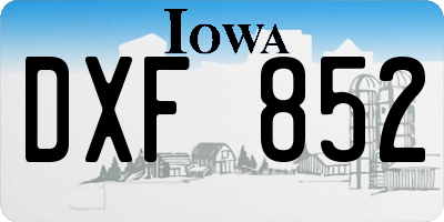 IA license plate DXF852