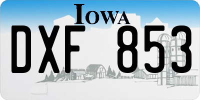 IA license plate DXF853