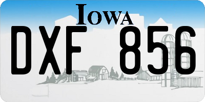 IA license plate DXF856