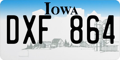 IA license plate DXF864
