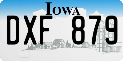 IA license plate DXF879