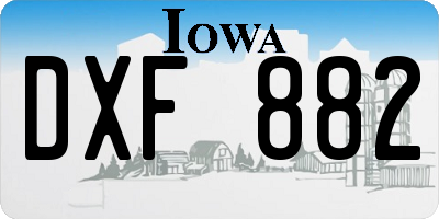 IA license plate DXF882