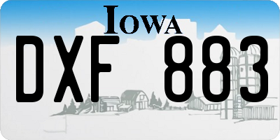 IA license plate DXF883