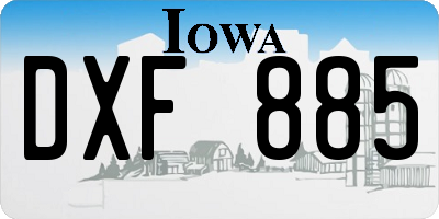 IA license plate DXF885