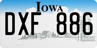 IA license plate DXF886