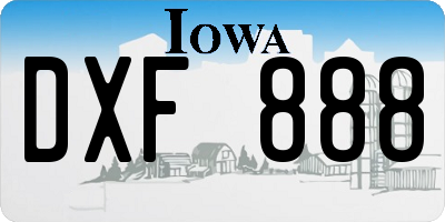 IA license plate DXF888