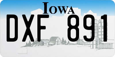 IA license plate DXF891