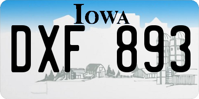 IA license plate DXF893